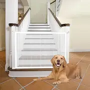 Cupount Baby Gate for Stairs - Dog Gate Indoor Safety Mesh Pet Gates for Doorways (White, 30" H x 34" W)