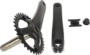 34T Bike Crankset, Hollow Integrated Single Speed with Round Chainring, Aluminum Alloy Crank Arm Set, Fits MTB, BMX, and Road Bicycles
