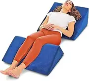 AllSett Health Bed Wedge Pillow – 2 Separate Memory Foam Incline Cushions, System for Legs, Knees and Back Support Pillow