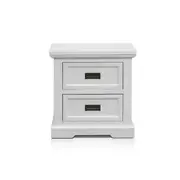 [James Lane] Aspen Bedside Table Brushed White - 2 Drawer
