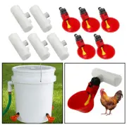 5Pcs Automatic Water Drinking Cups Bird Coop Feed Poultry Chicken Fowl Drinker