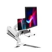 AVLT Dual 17”-43" Monitor Arm Desk Mount with 15" Laptop Tray and USB-C Do