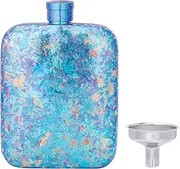 Boundless Voyage Titan Hip Flask with Funnel 6oz Small Liquor Bottle for Whiskey Vodka Alcohol Flagon for Men Ti3263D Purple