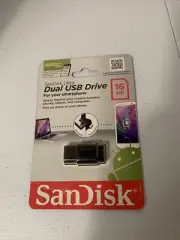 SanDisk Ultra 16GB Dual USB Drive For Smartphones, Tablets, Laptops Brand New