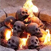 1pc Halloween Ceramic Fireproof Fire Pit Skull, Burning Skeleton Head Figurine for Fireplace or Fire Bowl, Scary Halloween Party Prop and Spooky Indoor Outdoor