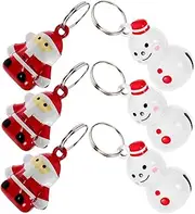 SUPVOX 6pcs Multi Function Pet Collar Bells Festive Xmas Ornaments for Dogs and Cats Crafted Hanging Decor for Indoor Outdoor Use for Photo Shoots and Keychains