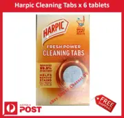 New Harpic Toilet Cistern Bowl Flush Cleaner Bleach Block Tab Pack x 6 tablets