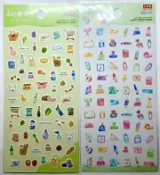 Japanese Stationary Daily Schedule Sticker Sheet SET OF 2 For Planner Notebook