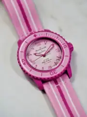 BLANCPAIN x SWATCH SCUBA FIFTY FATHOMS PINK OCEAN 42.3mm NEW W TAGS PAPERS!