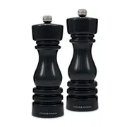 Cole & Mason London 18cm Beech Wood Salt & Pepper Mill Spice Grinder Set Black