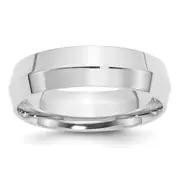 Solid 18K White Gold 6mm Knife Edge Comfort Fit Men's/Women's Wedding Band Ring Size 6