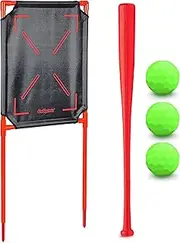 GoSports LotBall Backyard Baseball Bat, Ball and Strike Zone Set - Plastic Baseball Game for Kids