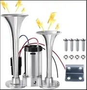 600DB Super Loud Dual Electric Air Horns Kit for Vehicles,12V Waterproof Air Horns Replacement Kit with Compressor, Car, Motorcycle, Truck, SUVs, Truck, Boats Automotive Accessories Universal