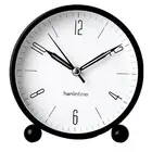 Hanlintime Analog Alarm Clock,Easy Set Small Desk Clock,Non Ticking,with9763