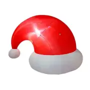 Lighted Christmas Inflatable Santa Hat Props Holiday Blow up Yard Decoration