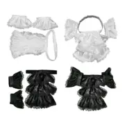 Ruffle Lace Satin Jabot and Cuffs Set Costume Accessory for Men Women Children