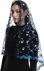 [Mantveil] Catholic Church Mantilla Veil: Long Vintage Christian Latin Mass Head Covering Spanish Lace Chapel Veils for Women
