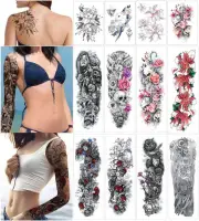 Temporary Tattoo Sticker Full Arm Large Size Fake Tatoo for Man Woman 12 Shee...