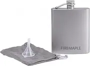 Fire-Maple Bacchus Titanium Hip Flask | 200ml / 6.7 fl oz Ultralight Pocket Canteen for Camping, Travel, Sport Events & Outdoor Trips | Curved Shape with Secure Screw Top, Filler Funnel, and Pouch