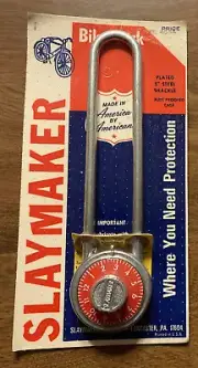 Vintage Slaymaker Bicycle Bike Lock 5 inch Combination Padlock Red SEALED NOS
