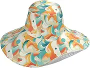 [Yoogain] Modern Anstract Colorful Art Cloud Foldable Large Sun Hats for Women for Vacation Accessories Decorative Travel Sun Hats for Curly Hair Women Fashion Sombrero de Playa para Mujer, Modern Anstract