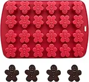 Christmas Chocolate Molds 24 Cavities Gingerbread Men Silicone Molds for Baking 3D Gingerbread Men Candy Molds Holiday Soap Jello Candle Cookie Molds for Christmas Decoration(gingerbread man)