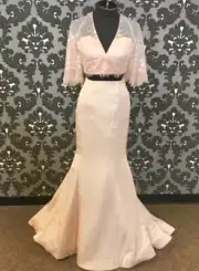 SHERRI HILL⚡️"50877" Two piece high waist mermaid skirt embroidered shrug size 4