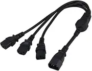 Tekit IEC 320 C14 Male to 3 x C13 Female Y Splitter Power Cable ,C14 Male Plug to 3x C13 Female Power IEC320 Y Splitter Adapter Cable Cord 1.6ft/50cm