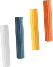 FOYTOKI 4PCS Compact Travelling Toothbrush Holders Simple Design Toothbrush Cases Toothpaste Containers for Outdoor Accessories and Travel Supplies