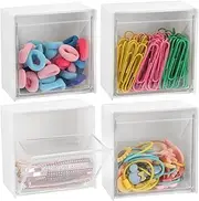 4PCS Wall-Mounted Clamshell Storage Box, Self-Adhesive Small Storage Box, Cotton Swab Storage Rack Easy to Install Household Supplies