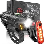 BX-500 Bike Light Set - Powerful USB-C Front and Back Lights 10hrs Max Rechargeable Type-C Bicycle LED Headlight Kit - 18hr Max Taillight Accessories for Night Riding