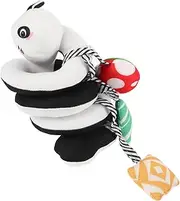 GARIOUANS Panda Hanging Crib Toy High Contrast Sensory Stroller Accessory for Years Soft Plush Secure Spiral Wrap Design for Engaging Visual Tactile Play