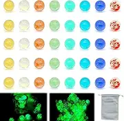 Kujinova Pack of 40 Marbles, Colourful Glass Marbles Marble Track, Glass Marbles Glow in The Dark for Marble Track Game, Colourful Glass Marbles for Chess Players, Retro Fidget Toy for Children