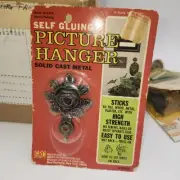 New Solid Cast Metal Picture Hanger Vintage Flower ornate antique brass hook