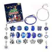 Catzon 24 Days Christmas Advent Calendar Charm DIY Bracelet Making Kit-Dark Blue