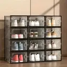 12PCS Shoe Storage Box Clear Stackable Shoe Container Sneaker Organizer XL