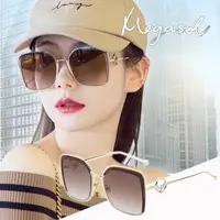 在飛比找momo購物網優惠-【MEGASOL】UV400太陽眼鏡時尚女仕大框矩方框墨鏡(