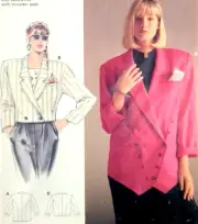 UC Burda 5425 Sewing Pattern Oversized Crop Double-Breasted Jacket Blazer 8-18