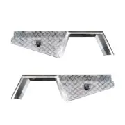 Pair of Aluminium Under Tray Underbody Tool Box + 2x Mud Guards 750 x 230x 440