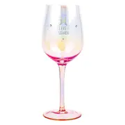 LMD 50th Holographic 430ml Stemmed Red Wine Glass Round Cup Party Drinkware