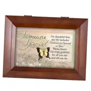 Someone Special Butterfly Grateful Wood Finish Jewelry Music Box - Plays Tune