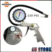 Tyre Pressure Inflator Air Gun Compressor Gauge Dial Airline Tire Tool 220PSI AU
