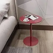 Modern Bistro Pub Table Round Bar Height Cocktail Table Red Leg and Base Table Small Accent Nightstand Side Table, Easy Assembly, Space Saving Pub Dinner Room Bistro Furniture(40x72cm)