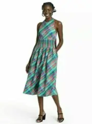 CHRISTOPHER JOHN ROGERS for TARGET Sz 16 Plaid Bow Back Halter Dress SOLD OUT