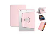 Rotating Case for Apple iPad 7th Generation 10.2 2019/2020/2021 Leather Swiveling Protective Cover-Pink