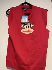 Paul Frank Red Fleece Muscle Top Short Sleeve Julius Size Large