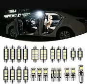 23Pcs Car LED Interior Light Bulb,Universal Canbus Error Free LED Bulbs Kit for Car Interior Dome Map Door Courtesy License Plate Lights BA9S Canbus T10 C5W Xenon-White