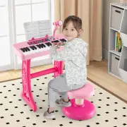 Costway37 Keys Kids Piano Keyboard with Microphone for Ages 3+-Pink