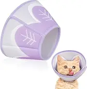 Cat Cone Collar Soft to Stop Licking and Scratching, Elizabeth Collars for Cats Kittens, Cones for Cats After Surgery for Fasten Healing, Protective Cat Recovery Collar with Flower (Lilac Purple, S)