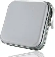 40 Capacity CD Case, DVD Case Wallet Holder Binder Disc DVD VCD DJ Storage Album Bag Hard Box Double Side DVD Storage case (Silver)
